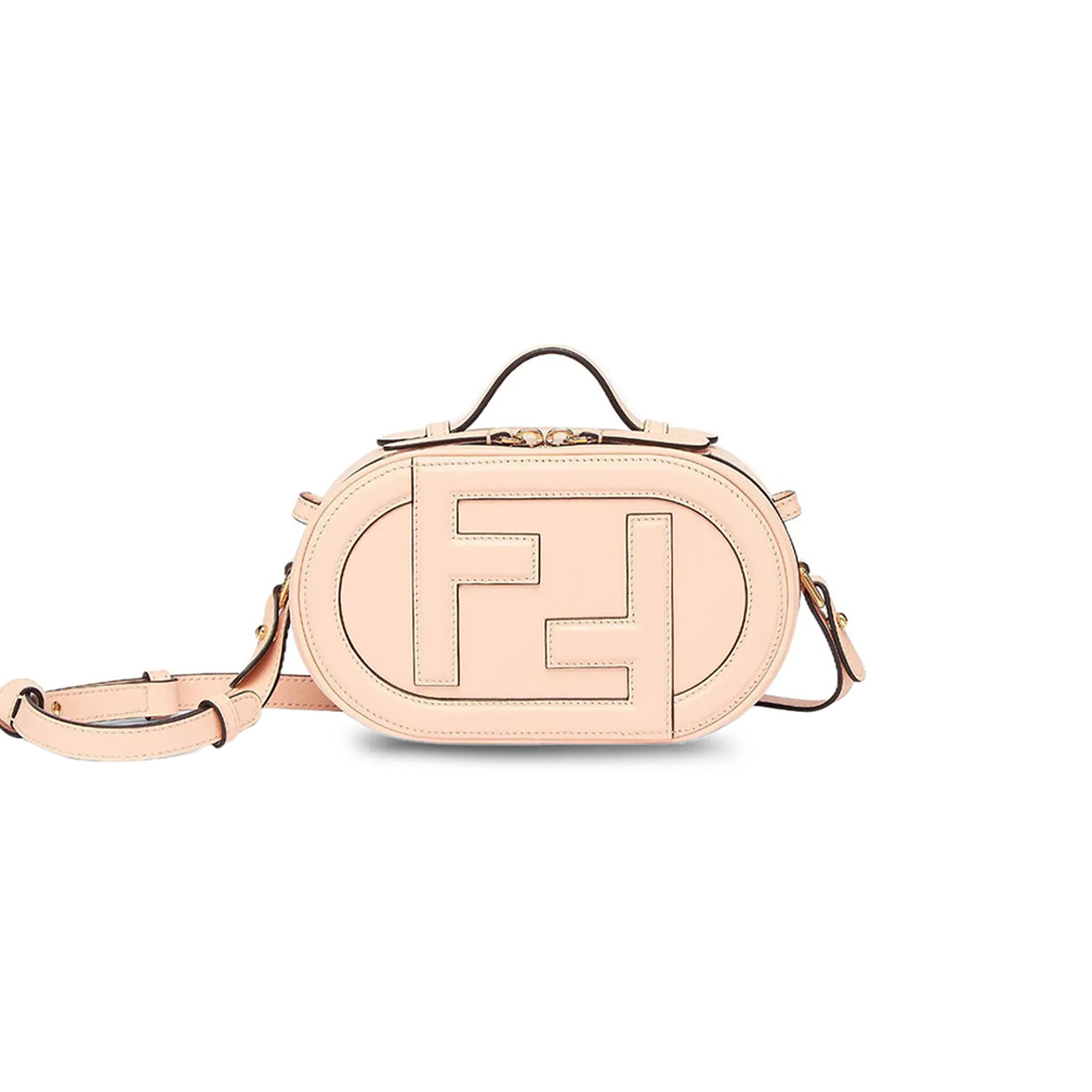 FENDI VITELLO GRACE MATTE O'LOCK MINI CAMERA CASE LIGHT ROSE 8BS058A5DYF14N1 (21*13*8cm)